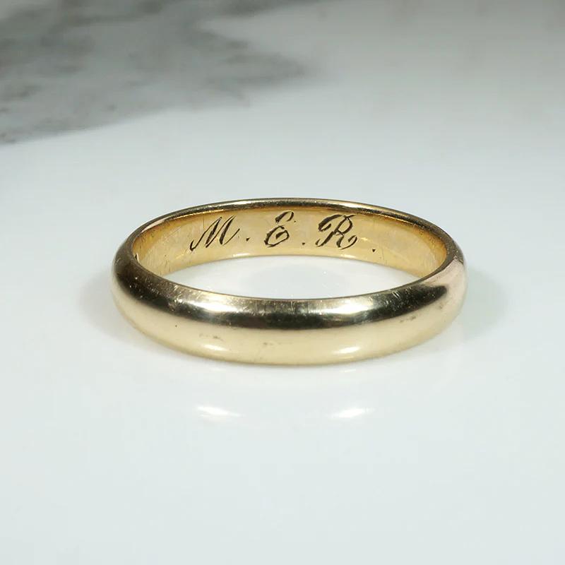 Victorian Half Round Gold B.N.Co. Wedding Band