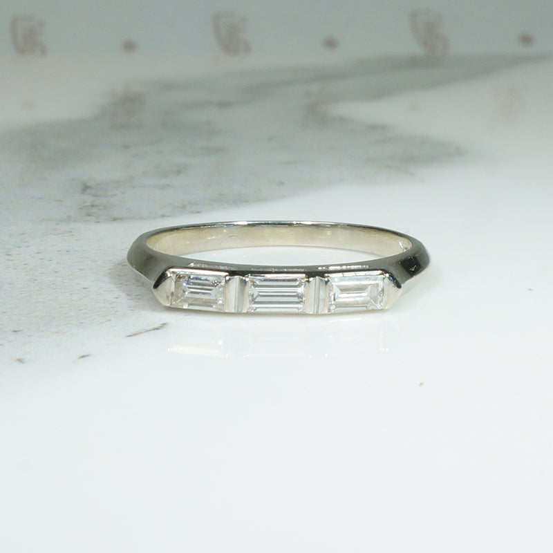 Classically Pretty 1940's Diamond Baguette Band