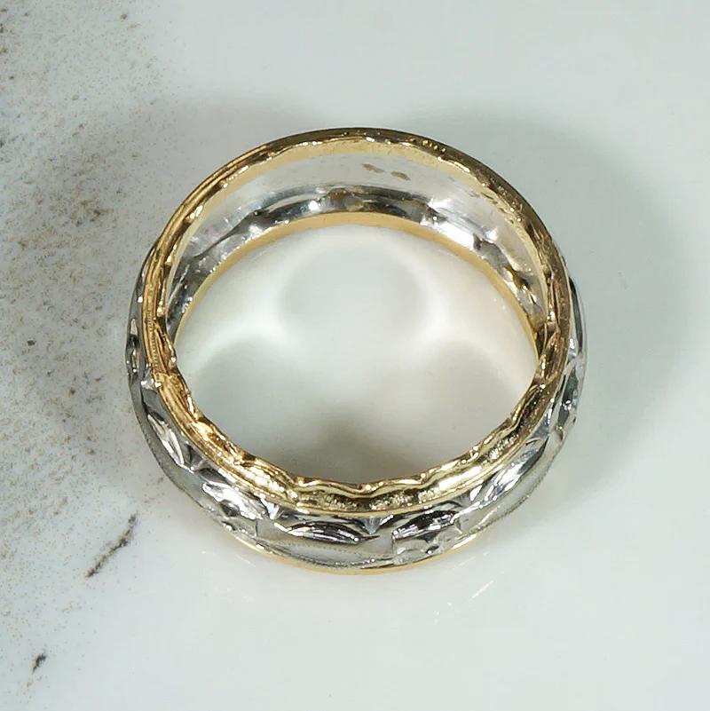 Flowers & Facets Elaborate Two-Tone Open Work Band