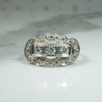 Lovely Scalloped 1930's Diamond Ring