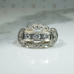 Lovely Scalloped 1930's Diamond Ring