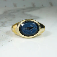 Roman 22k Signet Ring with Chronos Intaglio
