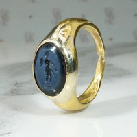 Roman 22k Signet Ring with Chronos Intaglio