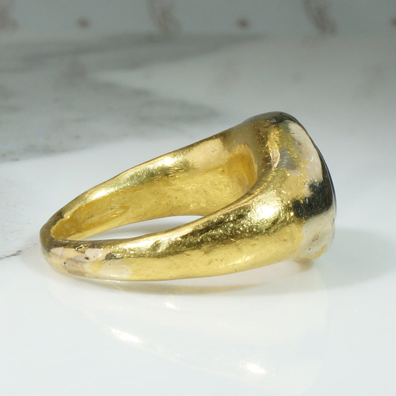 Roman 22k Signet Ring with Chronos Intaglio