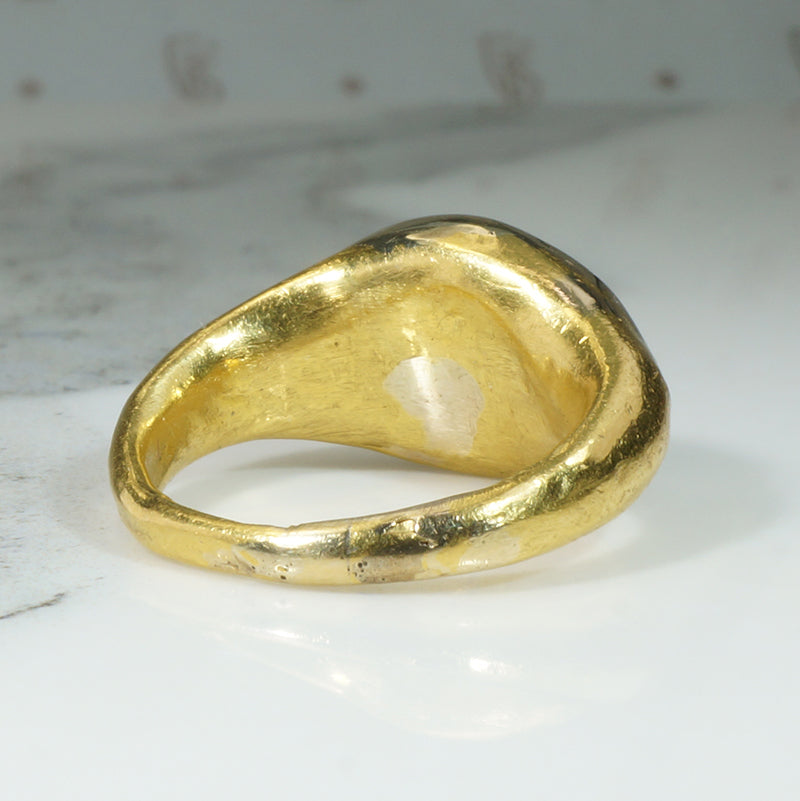 Roman 22k Signet Ring with Chronos Intaglio