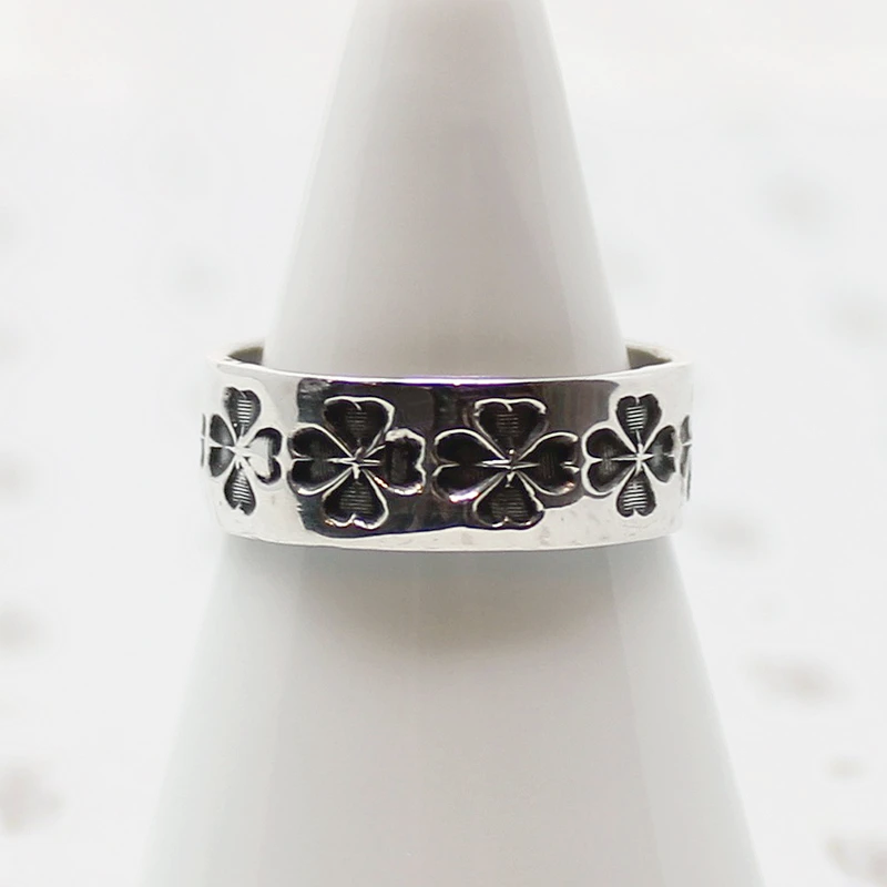 Engraved Clover Silver Cigar Band by 720
