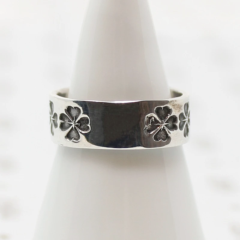 Engraved Clover Silver Cigar Band by 720