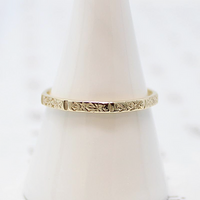Faceted & Engraved Art Deco Style Wedding Band