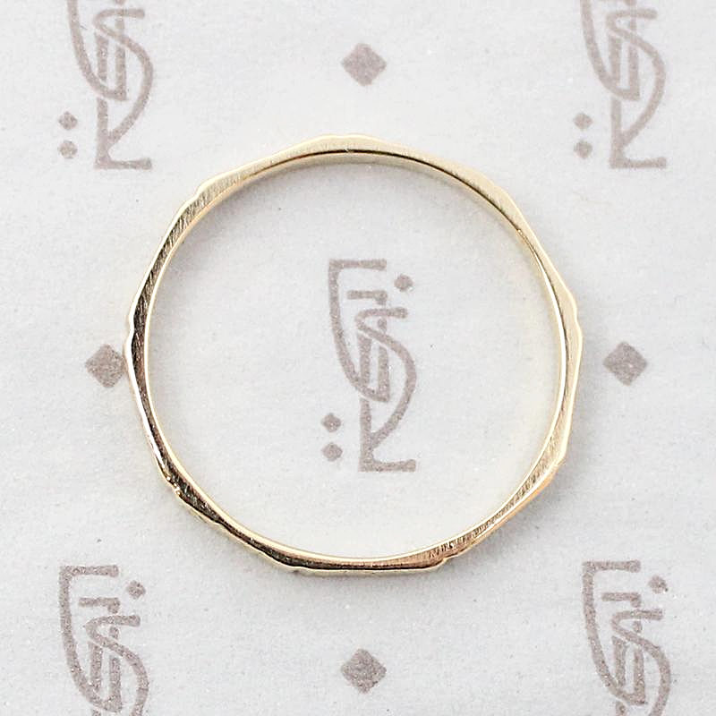Faceted & Engraved Art Deco Style Wedding Band