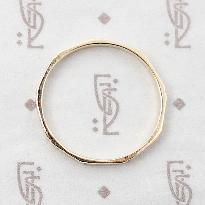 Faceted & Engraved Art Deco Style Wedding Band