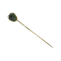 Antique Real Scarab Stick Pin - Gem Set Love