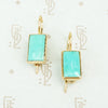 gold and turquoise dangle earrings