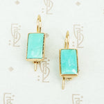 gold and turquoise dangle earrings