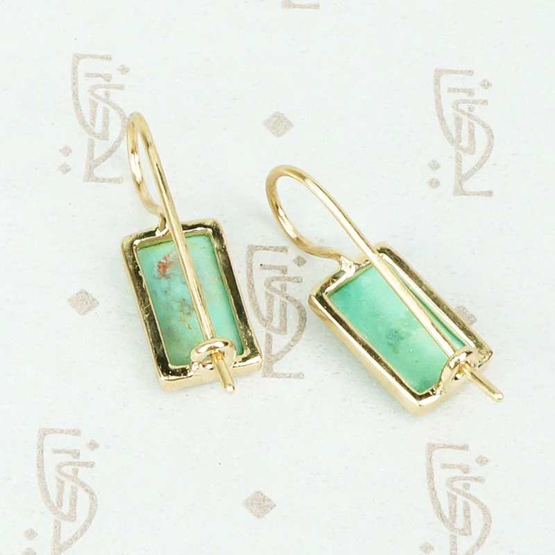 Beautiful Specimen Turquoise and Gold Earrings