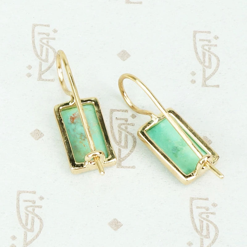 Beautiful Specimen Turquoise and Gold Earrings