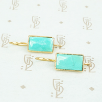 Beautiful Specimen Turquoise and Gold Earrings