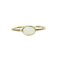Delicate Opal Ring in Yellow Gold