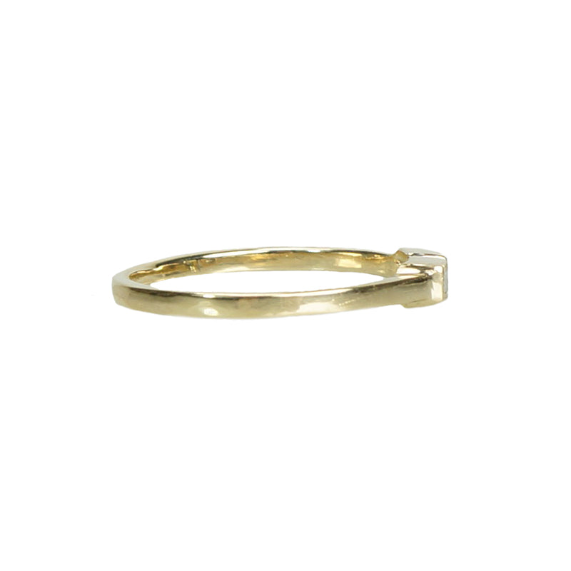 Recycled Gold Vintage Baguette Diamond Open Band - Gem Set Love