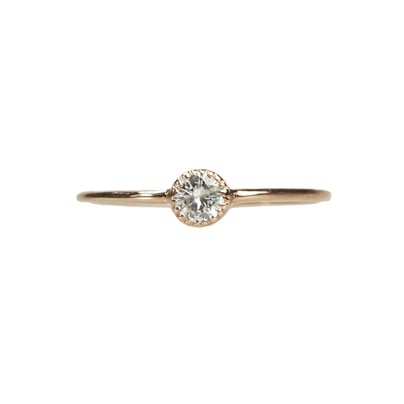 Recycled Rose Gold and Vintage Diamond Solitaire - Gem Set Love