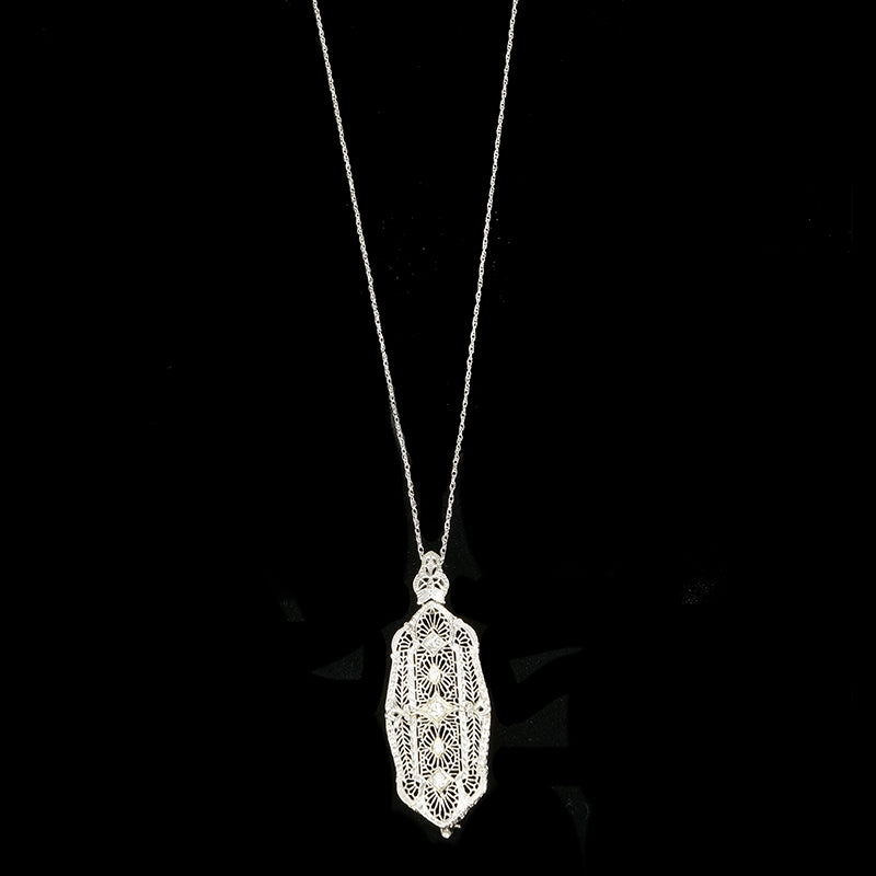 Lacy Filigree Diamond Pendant