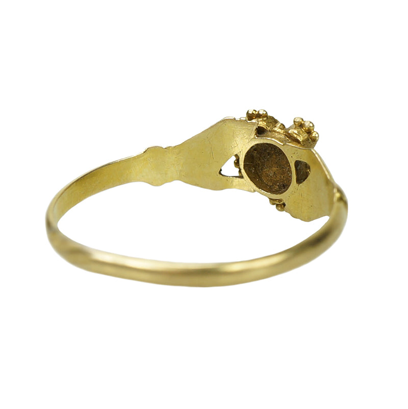 Georgian Acrostic Ring Regard Hands Holding a Pansy