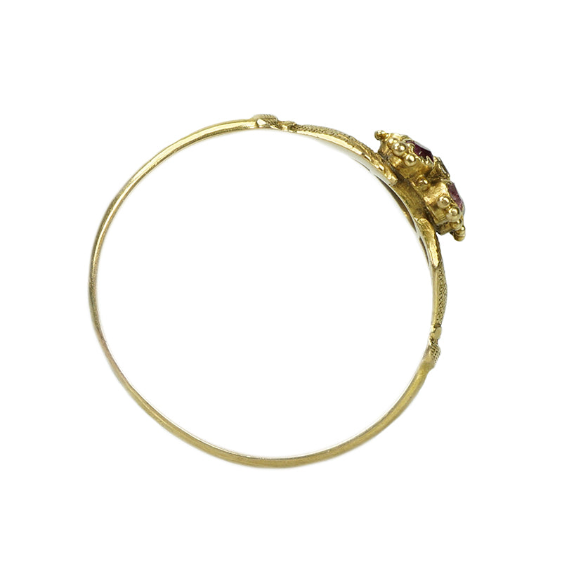 Georgian Acrostic Ring Regard Hands Holding a Pansy