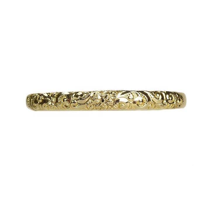 Victorian gold filled bangle with deep scrolling designs