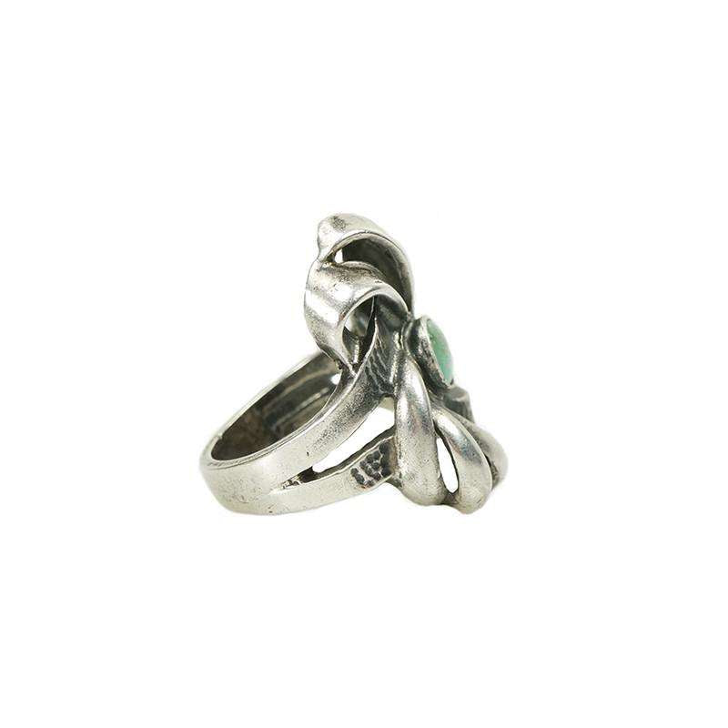 Vintage Retro Silver and Turquoise Ring