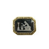Reverse Carved Crystal Brooch in 18k yellow gold Depicting a Roman Scene