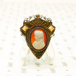 Hardstone Cameo in Rose Gold Brooch