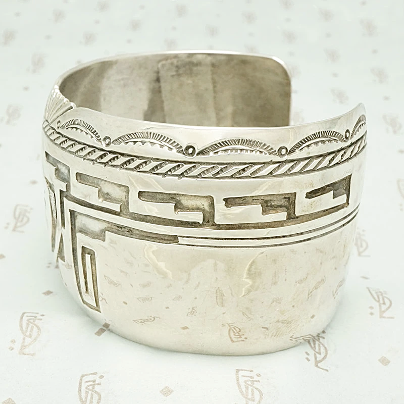 Wide Kokopelli Hopi Silver Cuff
