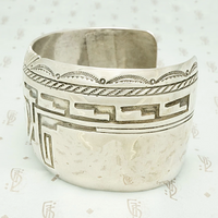 Wide Kokopelli Hopi Silver Cuff