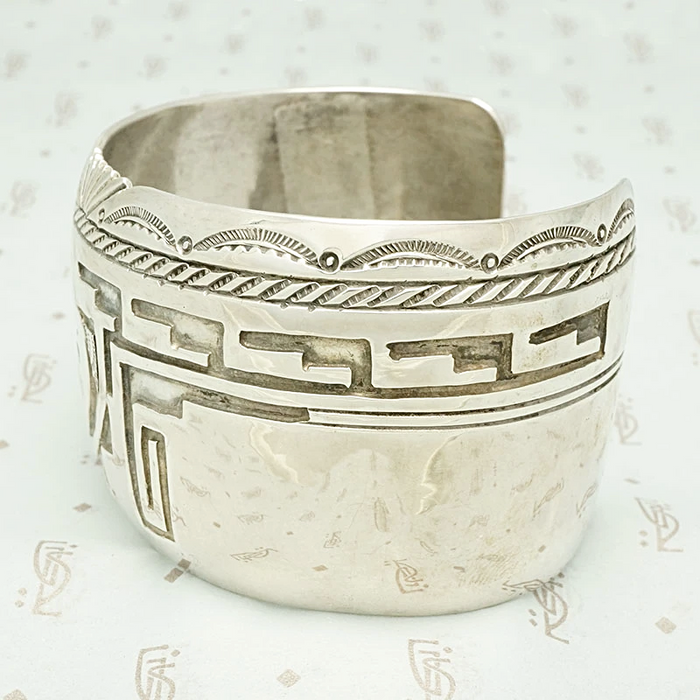 Wide Kokopelli Hopi Silver Cuff