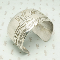 Wide Kokopelli Hopi Silver Cuff