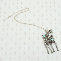 Fascinating Modernist Pendant in Silver & Turquoise