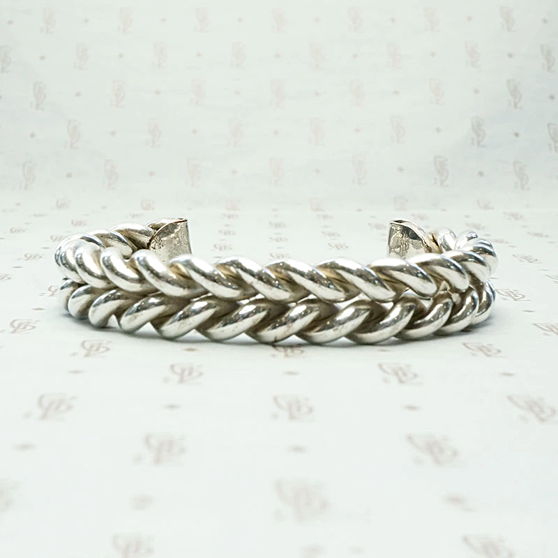 Double Twist Sterling Silver Cuff