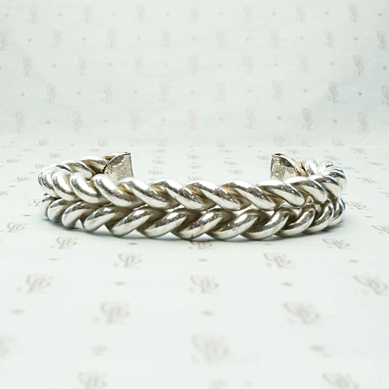 Double Twist Sterling Silver Cuff