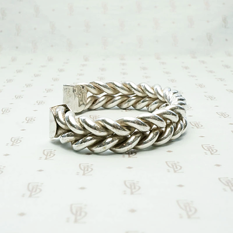 Double Twist Sterling Silver Cuff