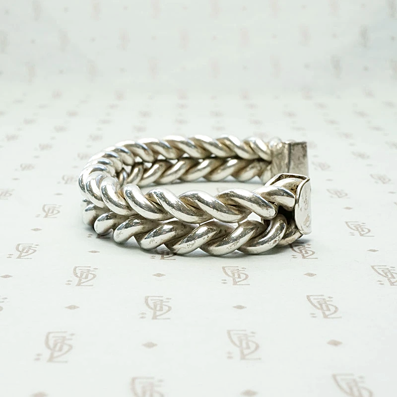 Double Twist Sterling Silver Cuff