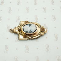 Victorian Agate Cameo Brooch with Locket