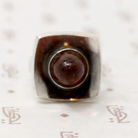 Danish Modern Sterling & Amber Ring by N.E. From