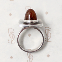 Danish Modern Sterling & Amber Ring by N.E. From
