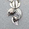 Danish Modern Silver Leaf & Flower Necklace