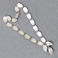 Danish Modern Silver Leaf & Flower Necklace