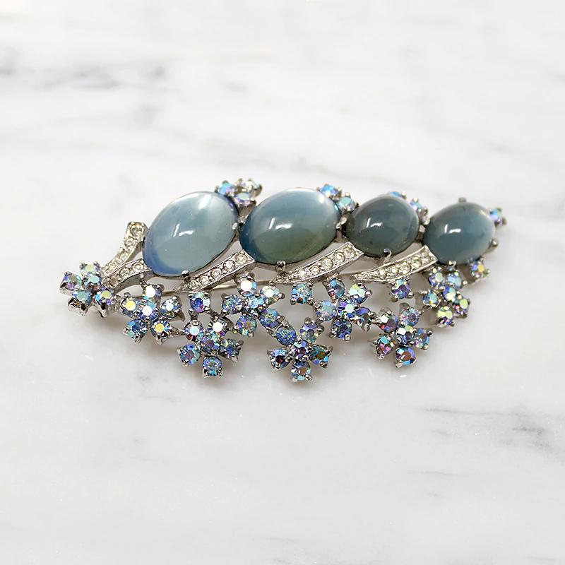 Iridescent Blue Jomaz 1940s Brooch