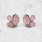 Pretty Pastel Pink Glass Leaf Jomaz Earrings