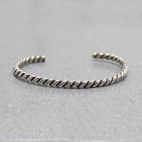 Flattened Twist Sterling Silver Cuff