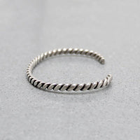 Flattened Twist Sterling Silver Cuff