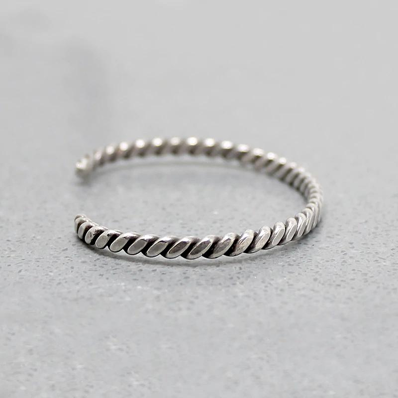 Flattened Twist Sterling Silver Cuff