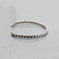 Flattened Twist Sterling Silver Cuff